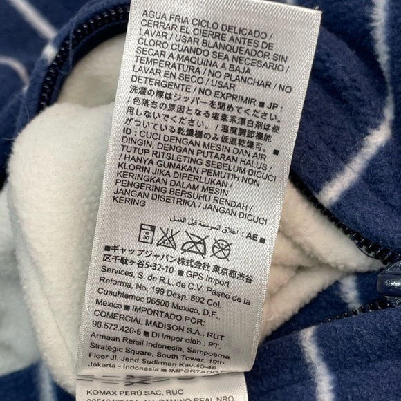 Old Navy Blue and White Striped Footie One Piece with Hood 3-6m baby - Picture 7 of 10